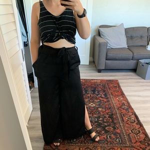 Black wide leg pants
